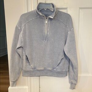 Light blue half zip sweatshirt
